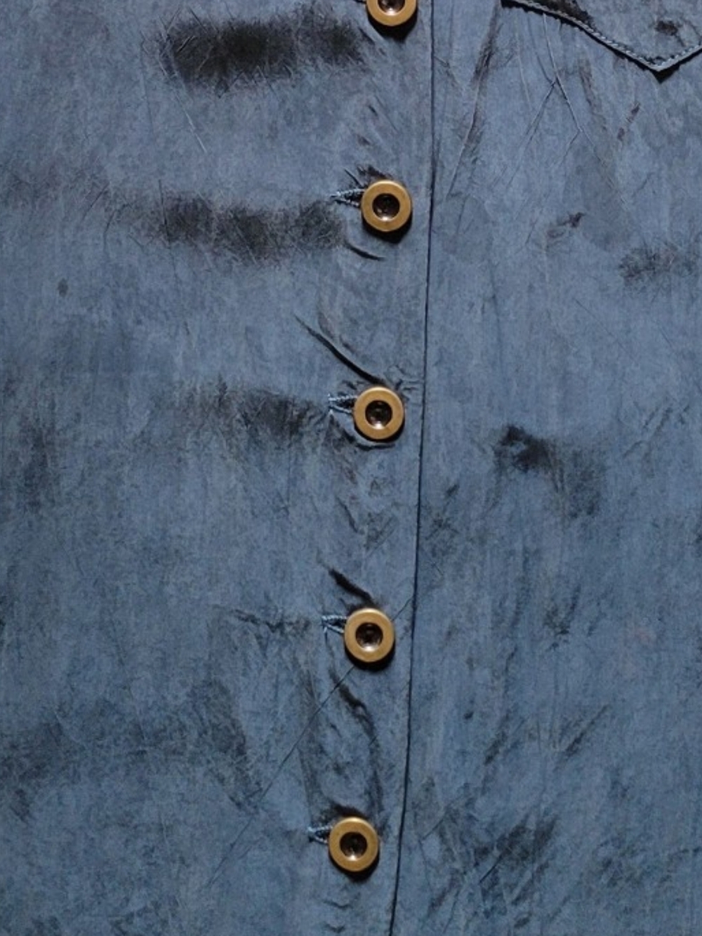 karin stevens Navy Button-Front Short-Sleeve Midi Dress - Picture 7 of 10